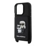 Karl Lagerfeld для iPhone 16 Pro чехол Crossbody cardslot PU Saffiano NFT Karl&Choupette Hard Black