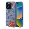 Guess для iPhone 16 Pro Max чехол PU Flowers Roses Hard Blue (MagSafe)
