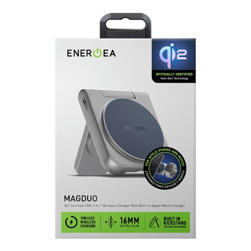 Energea Беспроводное СЗУ MagDuo 2in1 foldable QI2 magnetic iPhone +Apple Watch 17.5W Blue