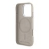 Karl Lagerfeld для iPhone 16 Pro Max чехол PU Full Wrapped leather Seal logo Hard Beige (MagSafe)