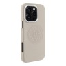 Karl Lagerfeld для iPhone 16 Pro Max чехол PU Full Wrapped leather Seal logo Hard Beige (MagSafe)
