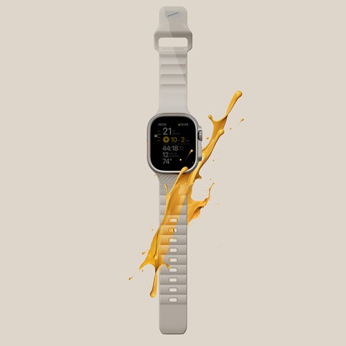 Uniq для Apple Watch 49/46/45/44 mm ремешок STRIDE DE FKM Rubber Beige/Yellow