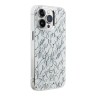 Karl Lagerfeld для iPhone 15 Pro Max чехол PC/TPU Script pattern White (MagSafe)