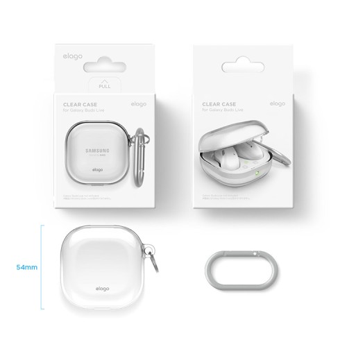 Чехол Elago Hang case TPU для Galaxy Buds 2/Live/Pro, прозрачный