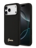 Guess для iPhone 17 Pro Max чехол Liquid silicone Gold metal logo Hard Black (MagSafe)