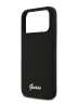 Guess для iPhone 17 Pro Max чехол Liquid silicone Gold metal logo Hard Black (MagSafe)