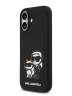 Karl Lagerfeld для iPhone 17 чехол Liquid Silicone Sketch Karl & Choupette Hard Black (MagSafe)