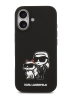 Karl Lagerfeld для iPhone 17 чехол Liquid Silicone Sketch Karl & Choupette Hard Black (MagSafe)
