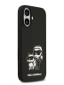 Karl Lagerfeld для iPhone 17 чехол Liquid Silicone Sketch Karl & Choupette Hard Black (MagSafe)