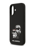Karl Lagerfeld для iPhone 17 чехол Liquid Silicone Sketch Karl & Choupette Hard Black (MagSafe)