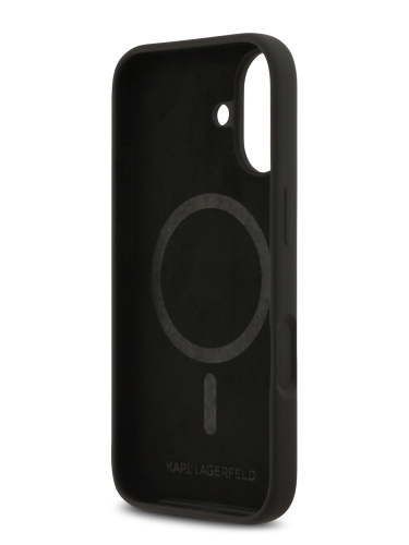 Karl Lagerfeld для iPhone 17 чехол Liquid Silicone Sketch Karl & Choupette Hard Black (MagSafe)