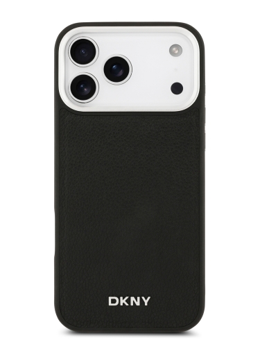 DKNY для iPhone 17 Pro Max чехол PU Horizon Metal logo Hard + Metal Wrist Chain Black (MagSafe)