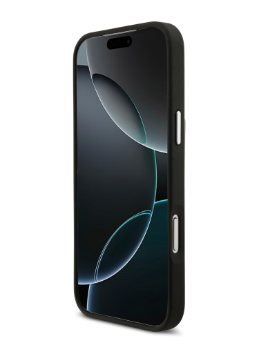DKNY для iPhone 17 Pro Max чехол PU Horizon Metal logo Hard + Metal Wrist Chain Black (MagSafe)