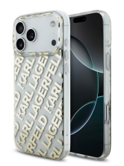 Karl Lagerfeld для iPhone 17 Pro Max чехол IML Repeat Logo Hard Transparent/Gold