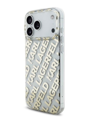 Karl Lagerfeld для iPhone 17 Pro Max чехол IML Repeat Logo Hard Transparent/Gold