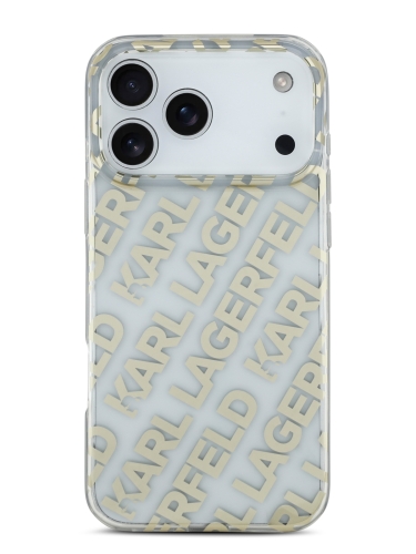 Karl Lagerfeld для iPhone 17 Pro Max чехол IML Repeat Logo Hard Transparent/Gold