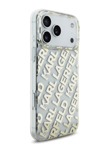 Karl Lagerfeld для iPhone 17 Pro Max чехол IML Repeat Logo Hard Transparent/Gold