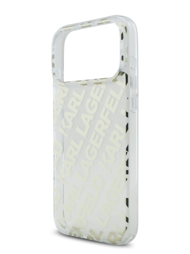 Karl Lagerfeld для iPhone 17 Pro Max чехол IML Repeat Logo Hard Transparent/Gold