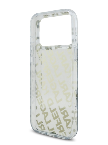 Karl Lagerfeld для iPhone 17 Pro Max чехол IML Repeat Logo Hard Transparent/Gold