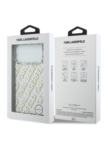 Karl Lagerfeld для iPhone 17 Pro Max чехол IML Repeat Logo Hard Transparent/Gold
