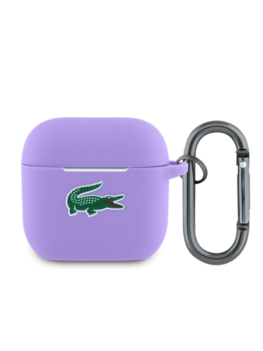 Lacoste для AirPods 4 чехол Liquid silicone Croc Logo Parme