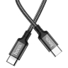 HOCO кабель X14 Double speed PD60W charging data cable Type-C to Type-C (1 метр) Black