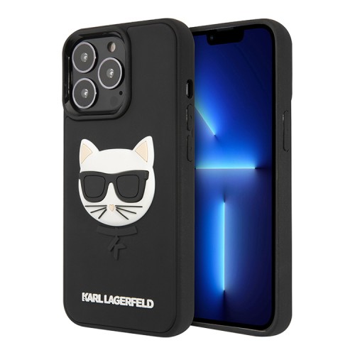 Чехол Karl Lagerfeld 3D Rubber Choupette's head Hard для iPhone 13 Pro, черный
