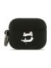 Karl Lagerfeld для Airpods Pro 3 чехол Silicone case with ring NFT 3D Choupette Black