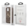 Чехол Guess 4G Big metal logo Hard для iPhone 13, коричневый