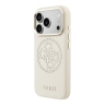 Guess для iPhone 17 Pro чехол PU with Perforated 4G logo Metal camera Hard Beige (MagSafe)