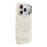 Guess для iPhone 17 Pro чехол PU with Perforated 4G logo Metal camera Hard Beige (MagSafe)