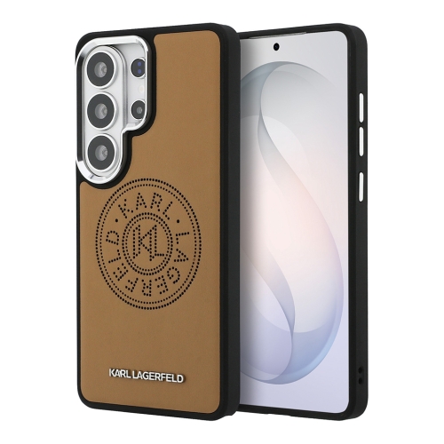 Karl Lagerfeld для Galaxy S26 Ultra чехол PU Perforated Round logo Metal camera Hard Brown (MagSafe)