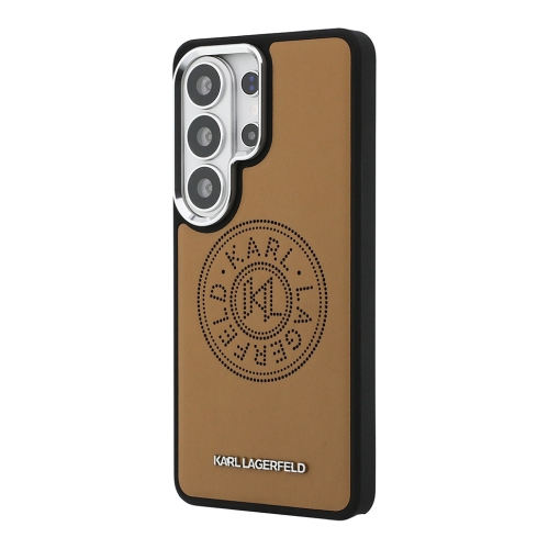 Karl Lagerfeld для Galaxy S26 Ultra чехол PU Perforated Round logo Metal camera Hard Brown (MagSafe)