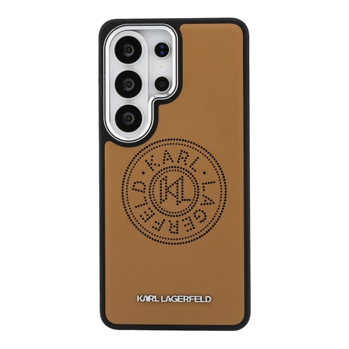 Karl Lagerfeld для Galaxy S26 Ultra чехол PU Perforated Round logo Metal camera Hard Brown (MagSafe)