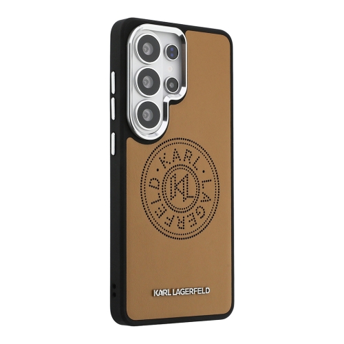 Karl Lagerfeld для Galaxy S26 Ultra чехол PU Perforated Round logo Metal camera Hard Brown (MagSafe)