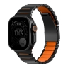 Uniq для Apple Watch 49/46/45/44 mm ремешок Strova Flex Steel Band Black/Volt Orange