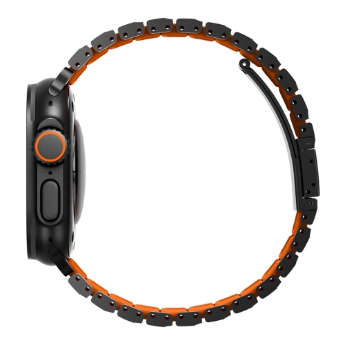 Uniq для Apple Watch 49/46/45/44 mm ремешок Strova Flex Steel Band Black/Volt Orange