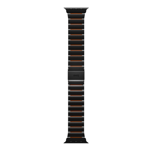Uniq для Apple Watch 49/46/45/44 mm ремешок Strova Flex Steel Band Black/Volt Orange