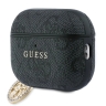 Guess для Airpods Pro 3 чехол PU leather 4G with Classic metal logo and Diamond charm Black