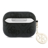 Guess для Airpods Pro 3 чехол PU leather 4G with Classic metal logo and Diamond charm Black