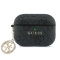 Guess для Airpods Pro 3 чехол PU leather 4G with Classic metal logo and Diamond charm Black
