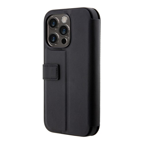 Кожаный чехол BMW Signature Leather Hot stamp lines Booktype для iPhone 14 Pro, черный