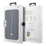 Кожаный чехол BMW Signature Leather Hot stamp lines Booktype для iPhone 14 Pro, черный