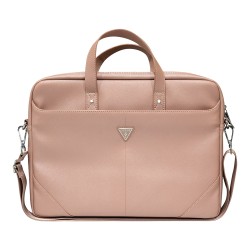 Сумка Guess Saffiano Bag with Triangle metal logo для ноутбуков 15-16 дюймов, розовая