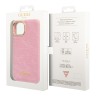 Чехол Guess PU Croco metal logo Hard для iPhone 14 Plus, розовый