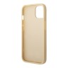 Чехол Guess Glitter flakes Metal logo Hard для iPhone 14, золотой