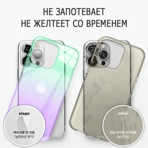 Чехол Elago AURORA Gradient для iPhone 13 Pro, зеленый/фиолетовый