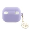 Guess для Airpods Pro 2 чехол Liquid silicone 3D Logo with 4G Diamond charm Purple