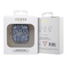 Guess для Airpods 1/2 чехол PU leather G CUBE with metal logo and Charm Blue