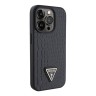 Guess для iPhone 15 Pro чехол PU Croco Triangle metal logo Hard Black